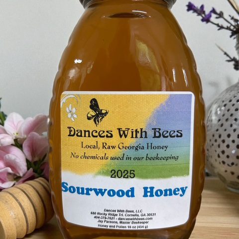 Local raw Georgia honey bottle