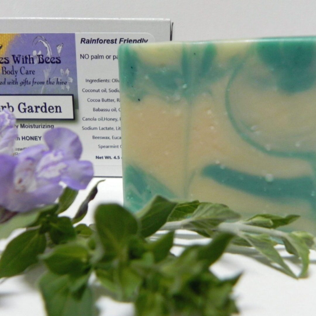 Handmade soap and herb display