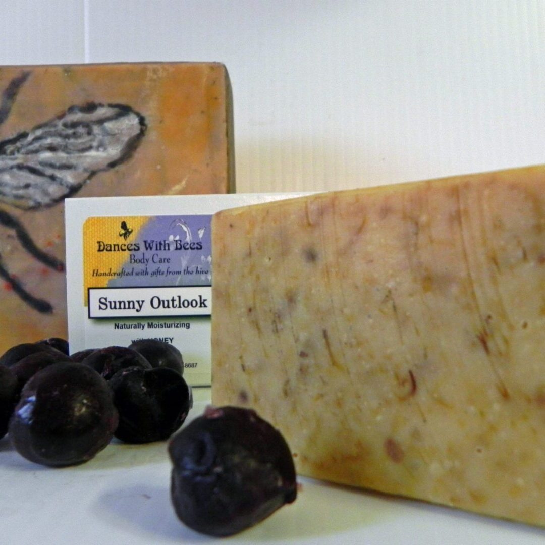 Handcrafted soap with bee design