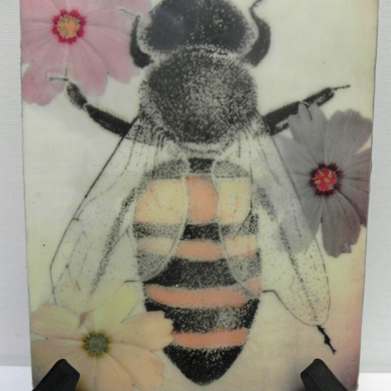Vintage Bee and 3 Flowers II